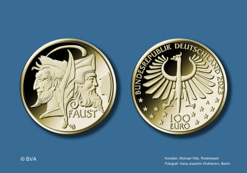 Download 100 euro gold coin 2023 "Meisterwerke der deutschen Literatur - Faust" 