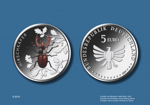 Download 5-Euro-Sammlermünze 2024 "Hirschkäfer" 