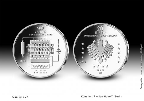 Download 20-Euro-Sammlermünze 2023 "400 Jahre Rechenmaschine" 
