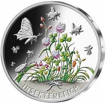 5-Euro-Farbdruckmünze 2022 "Insektenreich" Spiegelglanz 