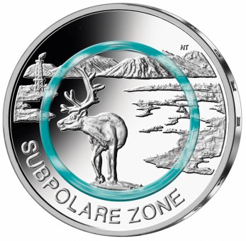 5 euro polymer ring collector coin 2020 "Subpolare Zone" 
