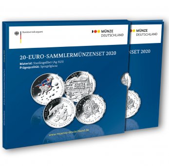 20-Euro-Sammlermünzen-Set 2020 Spiegelglanz 