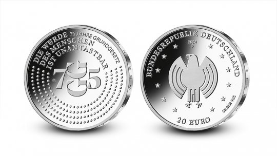 Download 20 euro collector coin 2024 "75. Jahre Grundgesetz" 